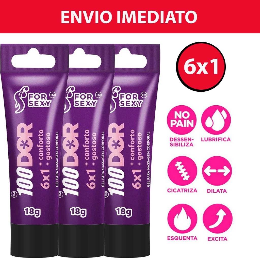 Kit 3 Gel Lubrificante Anal Anestésico 100 Dor 6x1 Dessensibilizante