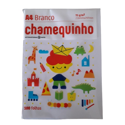 Papel Sulfite A4 Chamequinho 75 G 100 Fls Branco Chamex Shopee