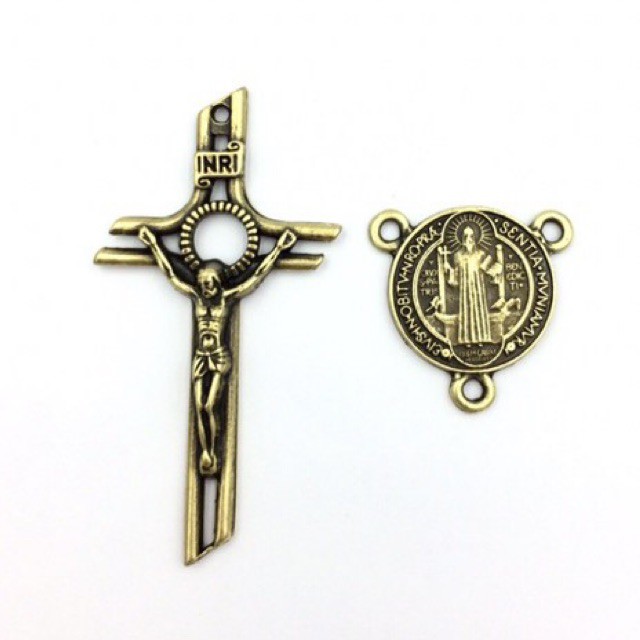 25 Crucifixos 25 Entremeios de São Bento Ouro velho Shopee Brasil