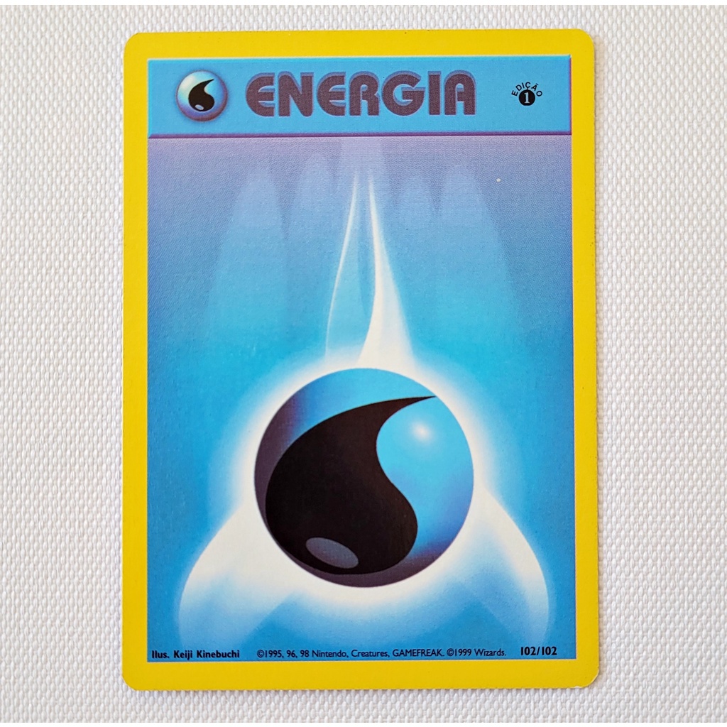 Carta Antiga Pokemon Water Energy Common St Edition Base Set