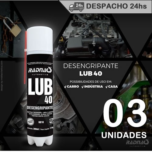 KIT 03 ÓLEO DESENGRIPANTE LUBRIFICANTE SPRAY LUB40 300ML Shopee Brasil