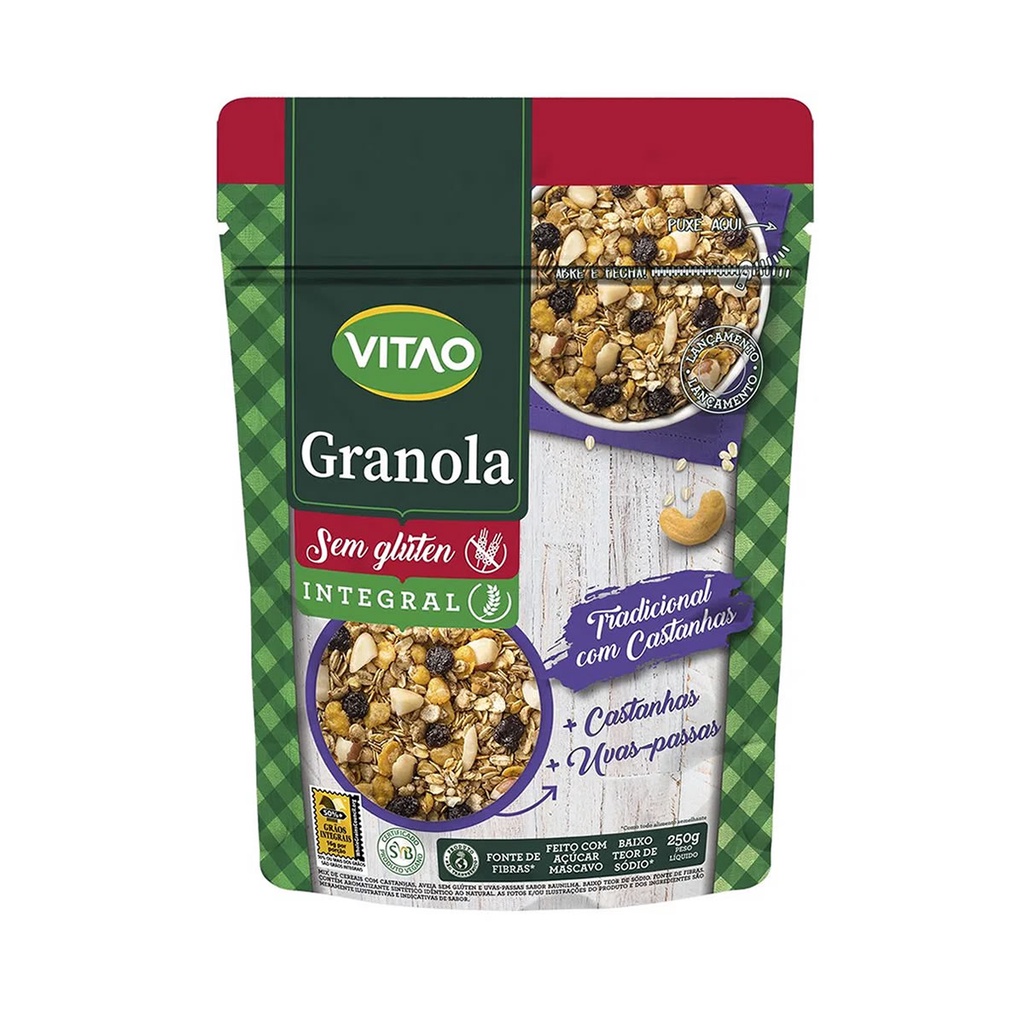 Granola Integral Sem Gl Ten Tradicional Castanhas G Vitao