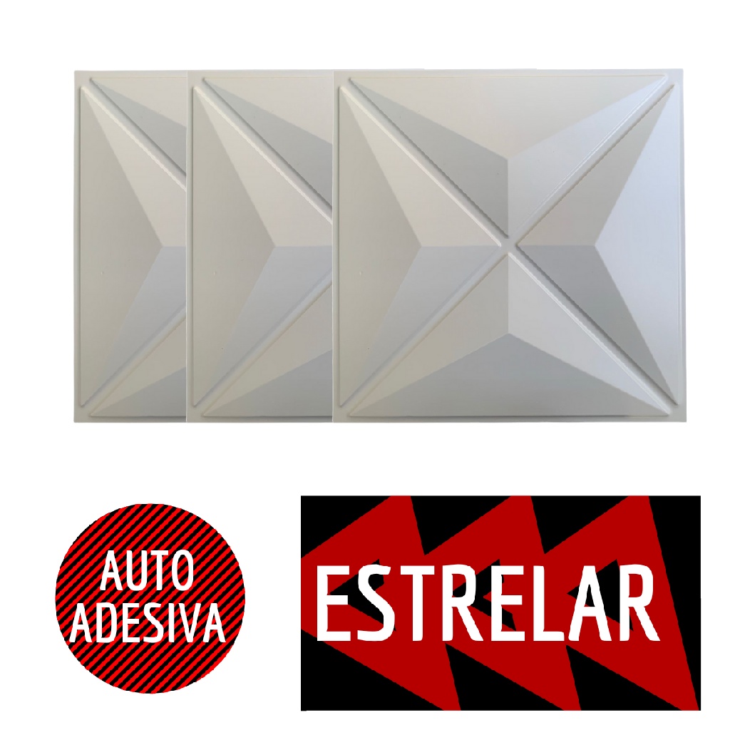 Unidade Placa Estrelar Revestimento D Pvc X Cm Auto Adesivo Dupla