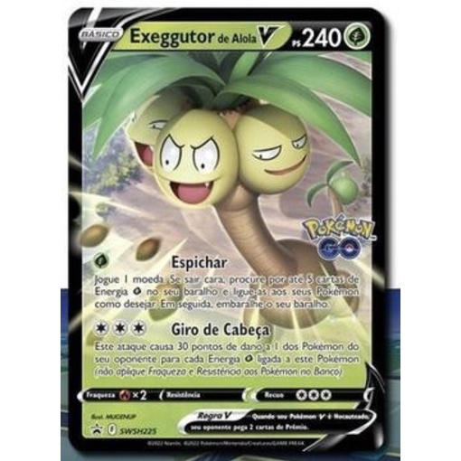 Carta De Pokemon Exeggutor De Alola V Pokemon Go Shopee Brasil