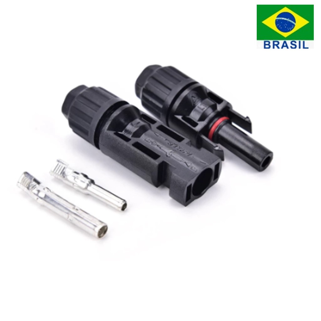 Par Conector Mc4 Para Painel Solar Fotovoltaico Shopee Brasil