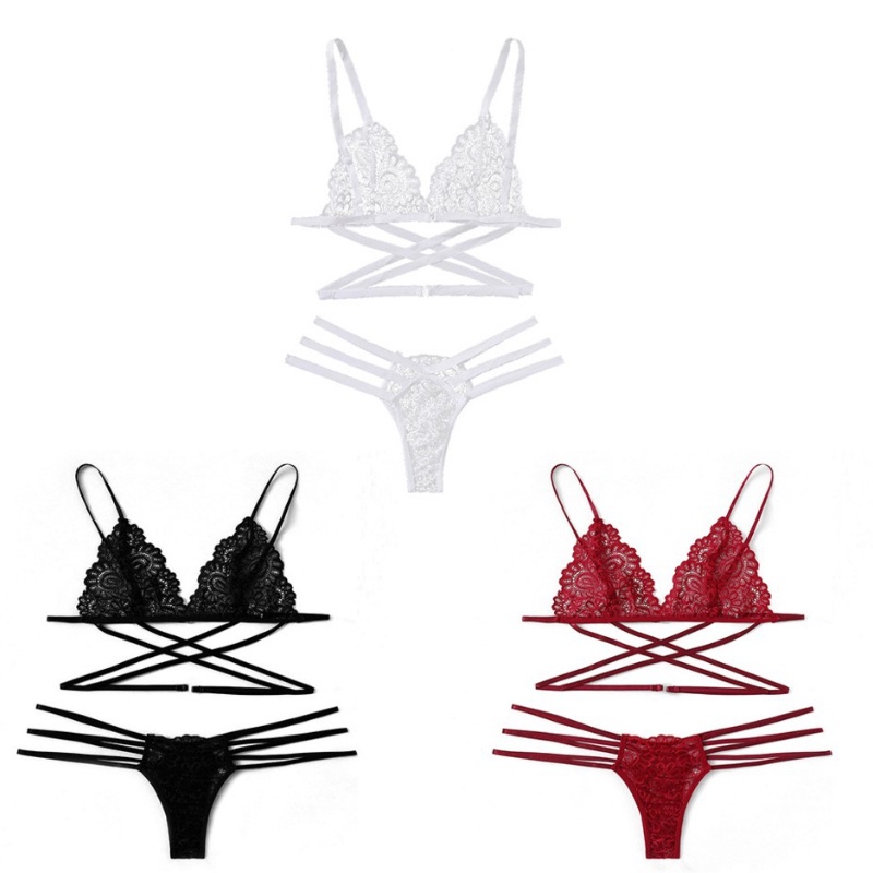 Conjunto de Lingerie Sutiã Sexy Renda e Slim Fit Sem Elasticidade