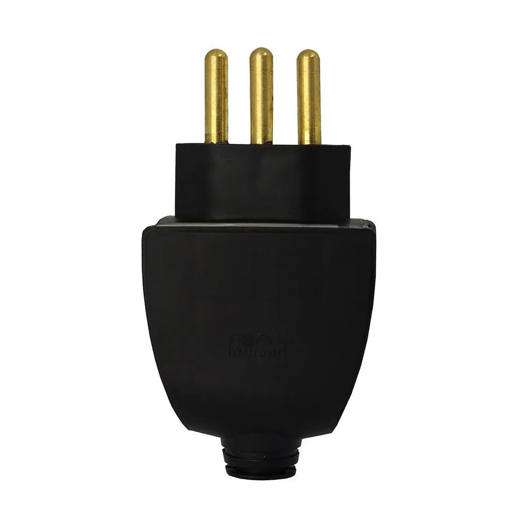 Plug Macho 2P T 20A 250V Preto Prensa Cabo Pial Shopee Brasil