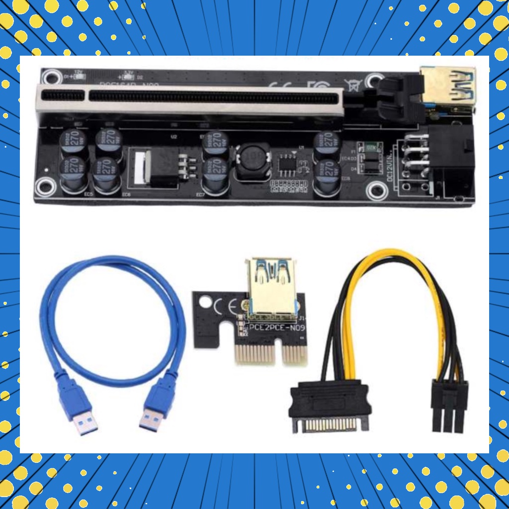 Placa Riser 009s Plus Pci e Cabo Usb 3 0 Extensor 60cm para Mineração