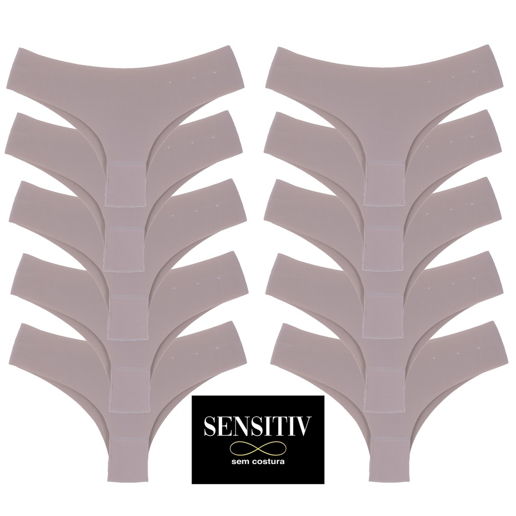 Calcinhas Sensitiv Bege Nude Tanga Sem Costura Corte Laser Original Shopee Brasil