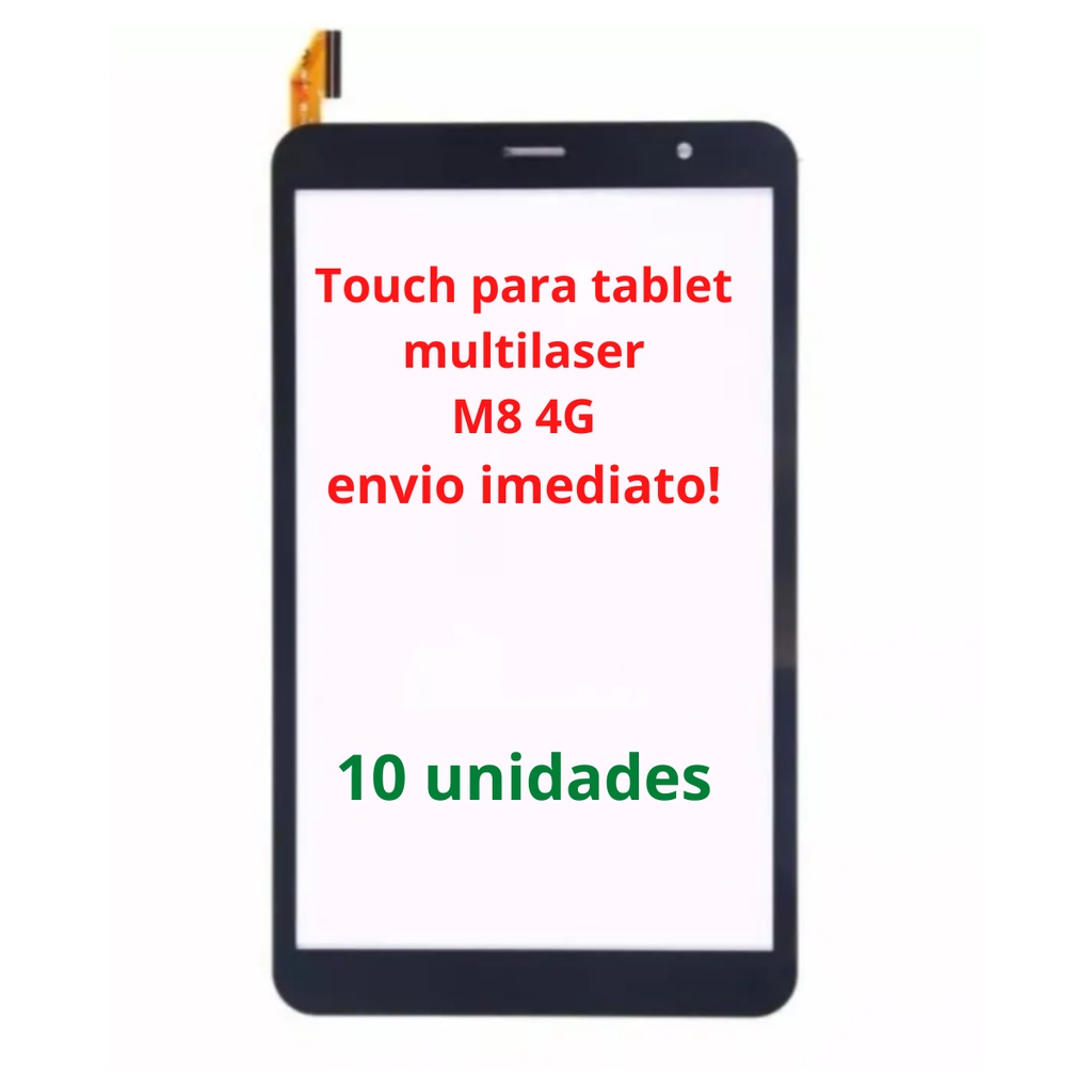 Tela Touch De Vidro Para Tablet Multilaser M8 4G Atacado 10 Unidades