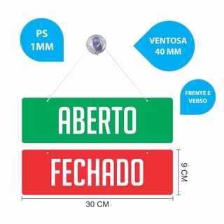 Placa Aberto Fechado Ou Volto Logo Ventosa Para Loja Cores Shopee