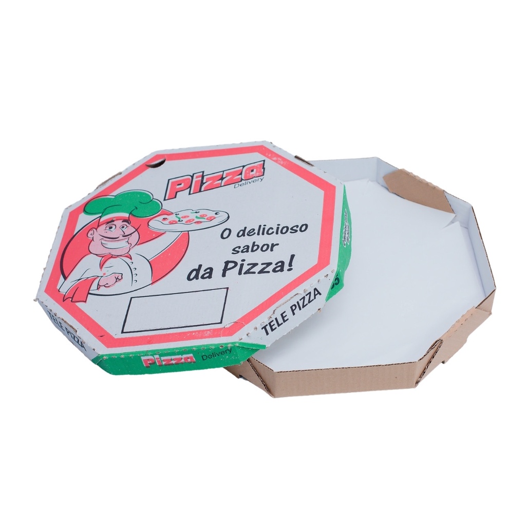 Caixa De Pizza Oitavada Basic N25 25 Unidades Timbrada Shopee Brasil