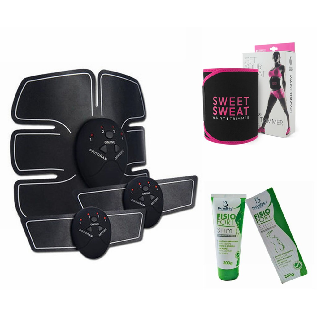 Kit Tonificador Muscular Smart Fitness Cinta Modeladora Creme