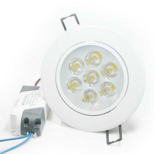 Spot 7w Led Redondo Direcionável Branco Quente Luz Amarela Teto Gesso