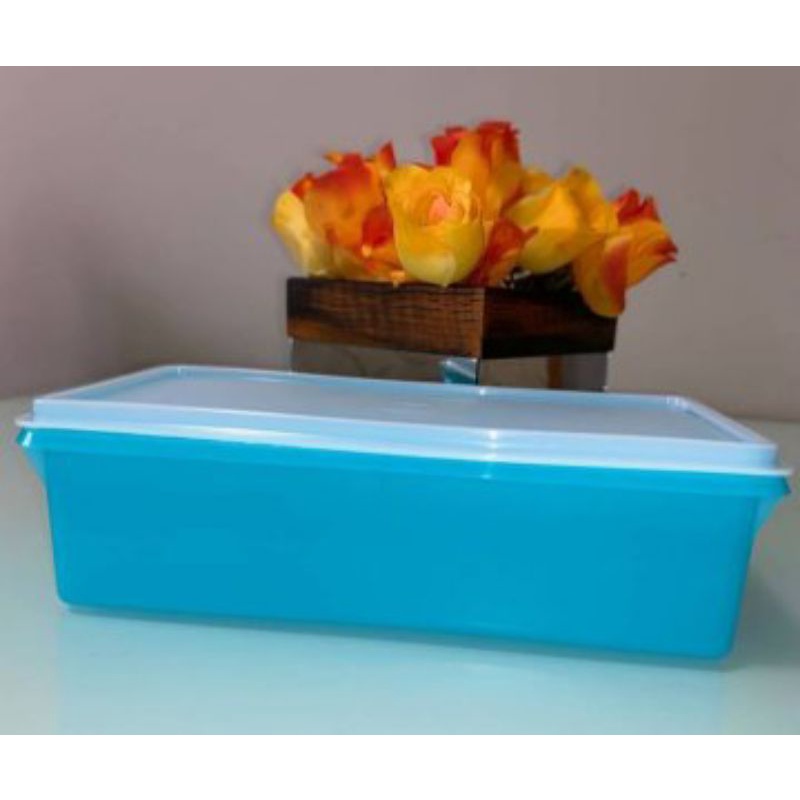 Tupperware Maxi Caixa 2 5 Litros Vasilha Quadrada Azul Tifany Shopee