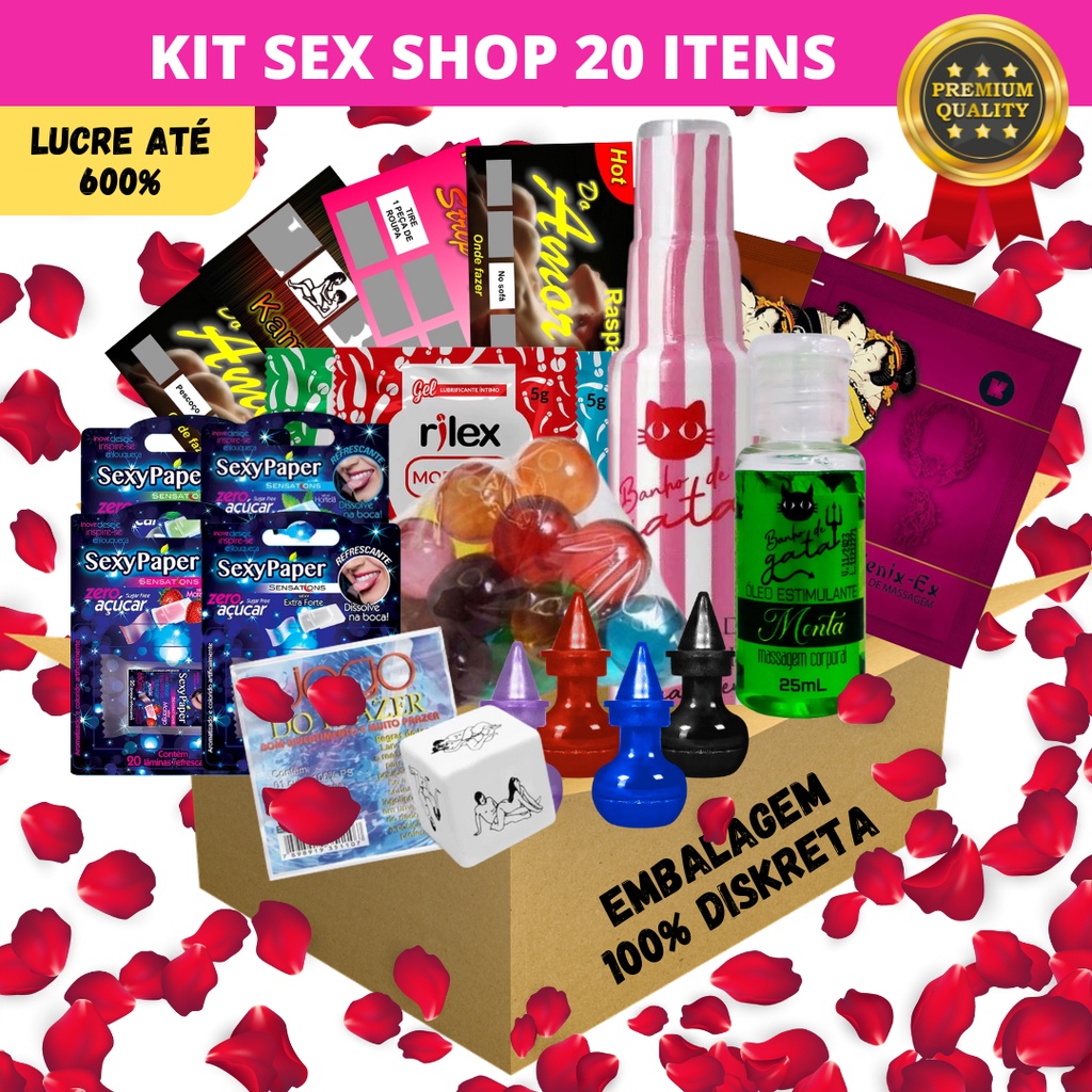 Kit Itens Sex Shop Premium Gel Beijável Dado Excitante Perfume De Calcinha Lubrificante Dado