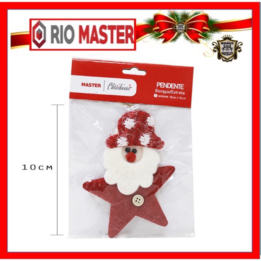 Boneco Papai Noel Pendente Estela 10cm Para Arvore De Natal Enfeites