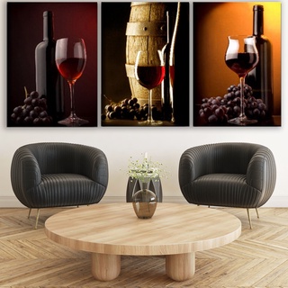 Quadros Decorativos Trio Vinho Sala De Jantar Área Lindo Shopee Brasil