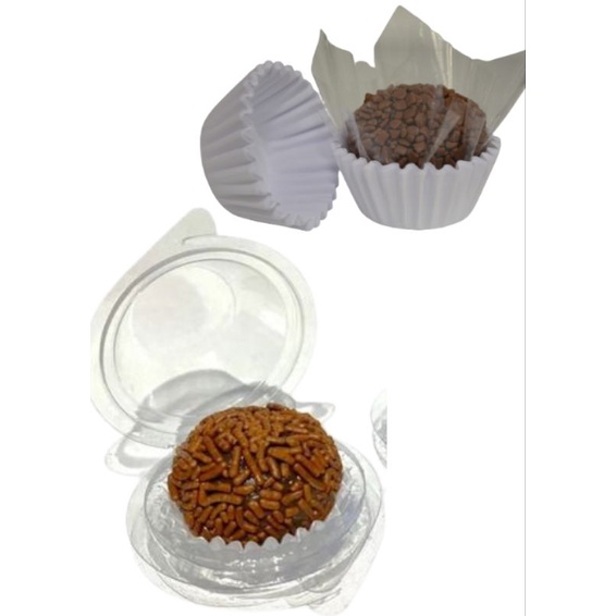 100 Embalagem Tampa Para Um Brigadeiro Doce 100 Forminhas De