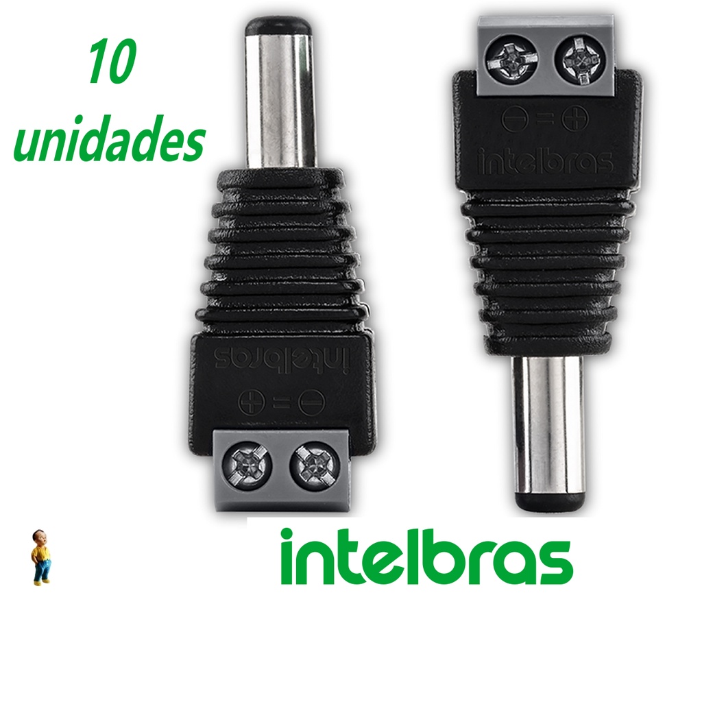 P4 Macho Conector Para CFTV CONEX 1000 Intelbras 10 Unidades Shopee