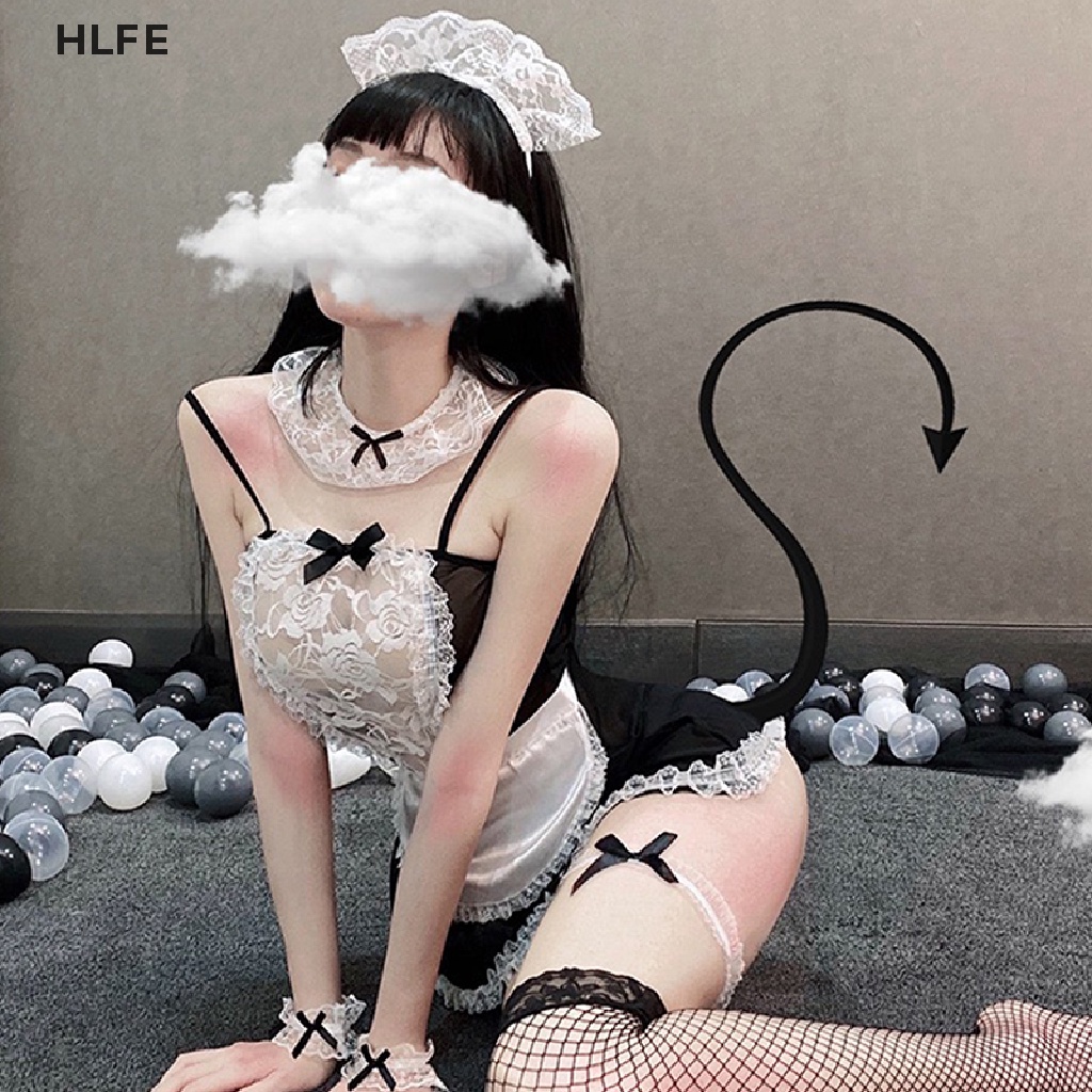 HL Bow Lace Cosplay Maid Uniform Lingerie Sexy Halloween Role Play