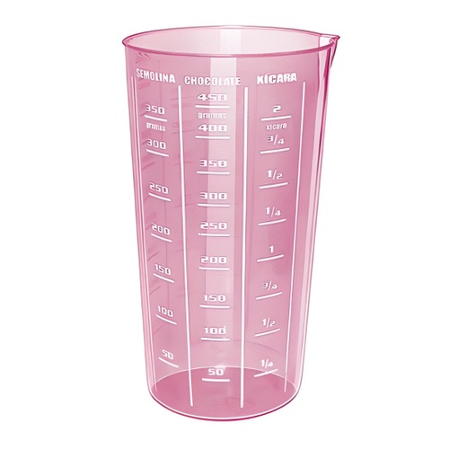 Copo Medidor Rosa Dosador Graduado Plástico 500 Ml Medida Para Receitas