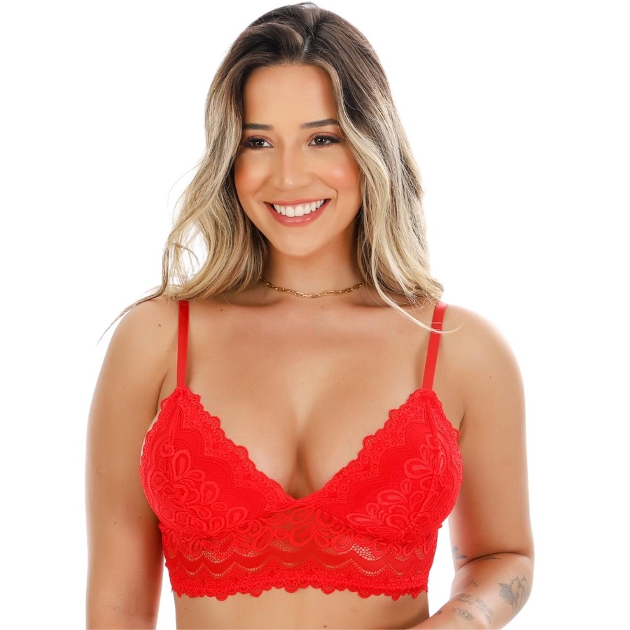 Sutiã Conforto Rendado Forro Macio Sem Bojo Lingerie Feminina Shopee