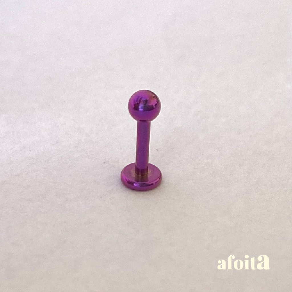 Piercing Bolinha 3mm em Titânio Fúcsia 100 Hipoalergênico para tragus