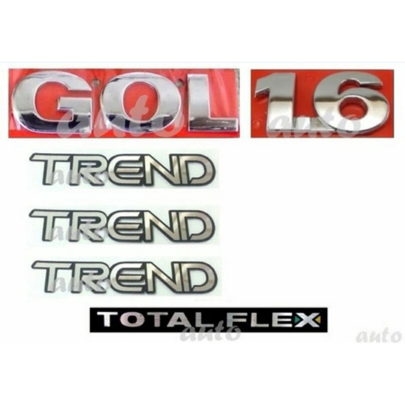 Emblema Símbolos Gol 1 6 Trend Flex Laterais Trend G4 Geração 4