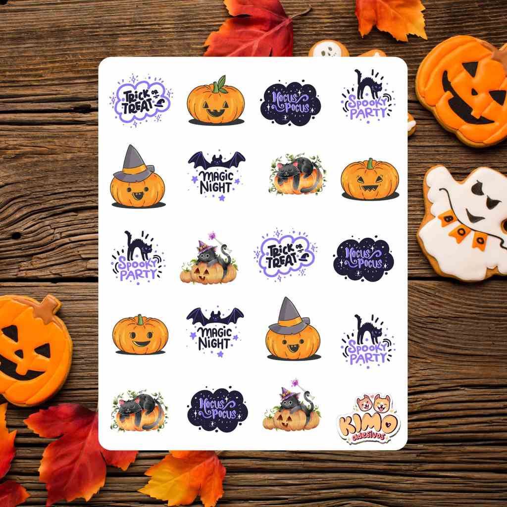 Cartela De Adesivos Halloween Time X Cm Kimo Adesivos Shopee Brasil