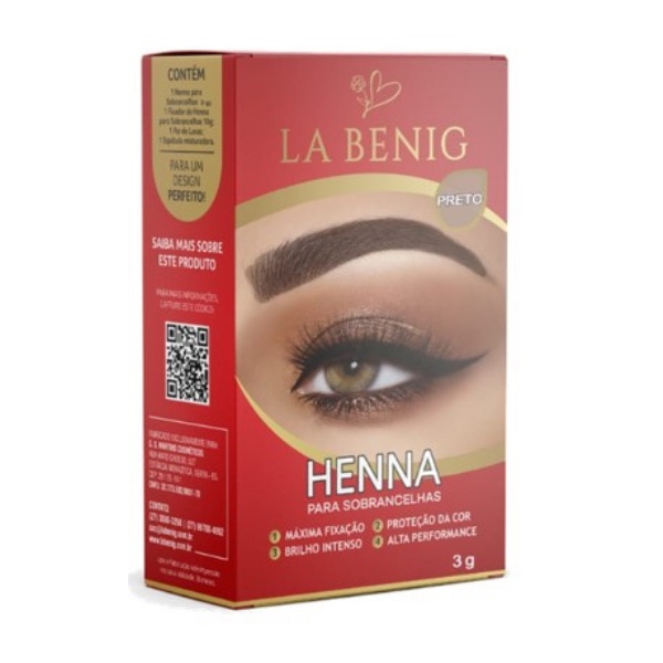 Fixador Kit La Benig Henna Sobrancelha Preto 3g Shopee Brasil