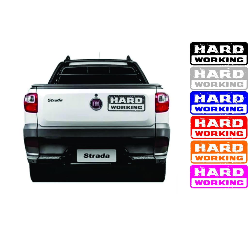 Adesivo Hard Working Fiat Strada Shopee Brasil