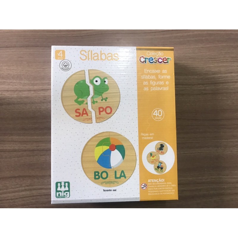 Brinquedo Infantil Educativo Pedag Gico De Madeira De Silabas