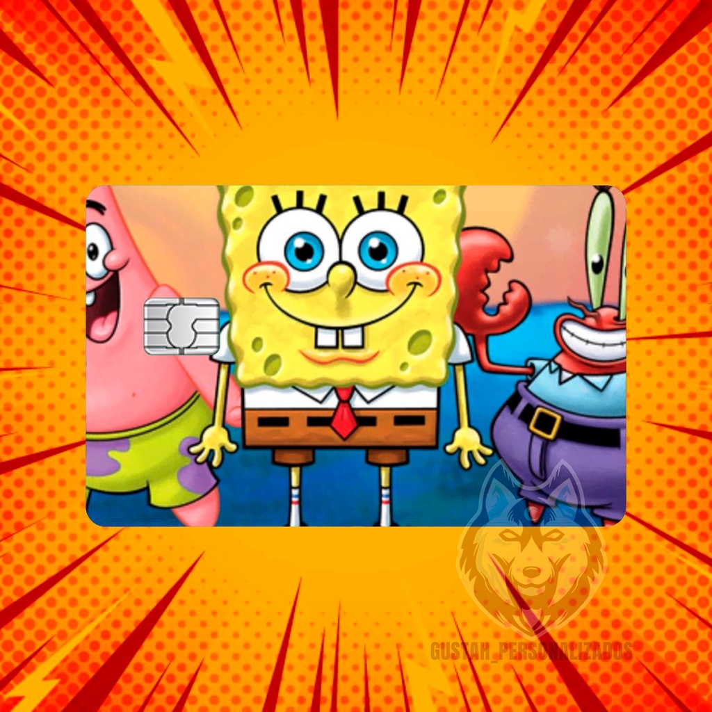 Adesivo para Cartão de Crédito e Débito Skin o tema Bob Esponja 11