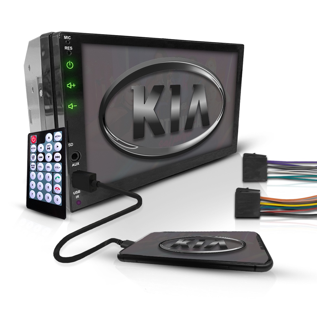 Central Multimidia Universal 2 Din Mp5 Bt Espelha Usb Android Ios Kia