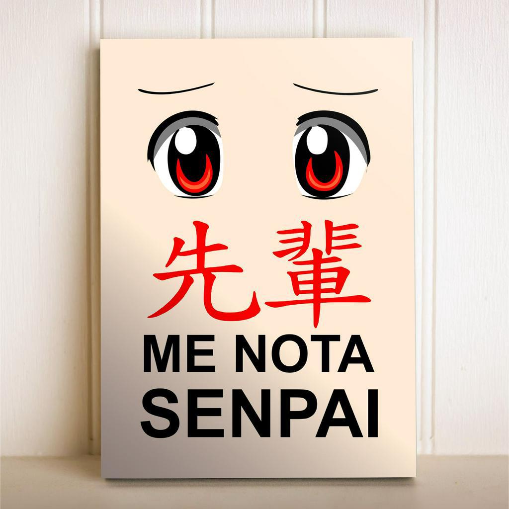 Placa Decorativa Anime Me Nota Senpai Kanji WAIFU Shopee Brasil