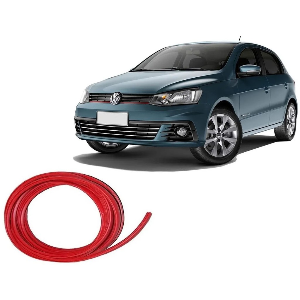 Friso Aplique Vermelho Grade Vw Gol Voyage Saveiro G7 2016 2017