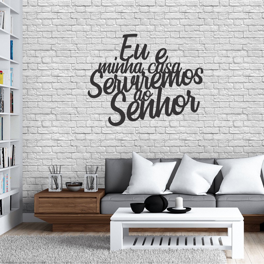 Frase Em Mdf Mm Eu E Minha Casa Serviremos Ao Senhor Dv Shopee