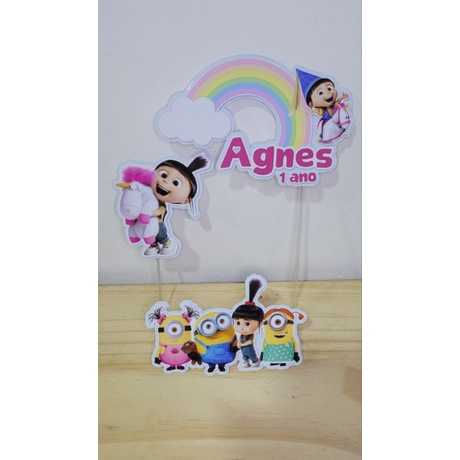 Topo De Bolo Personalizado 3D Agnes Do Meu Malvado Favorito Shopee