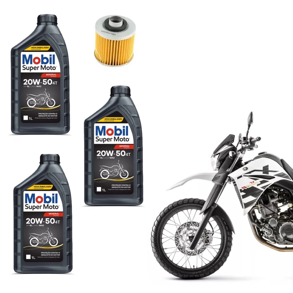 Kit Troca Oleo Mobil W Mineral Filtro De Leo Yamaha Meiota