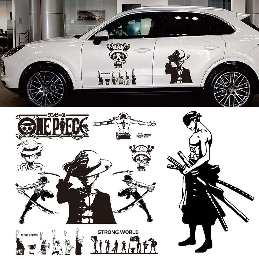 Luffy Ace Roronoa Zoro One Piece Decalque Refletivo De Carro