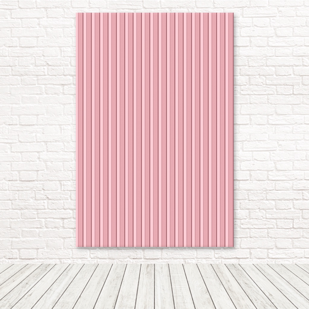 Painel Retangular Tecido Sublimado D Ripados Rosa Beb X Frt