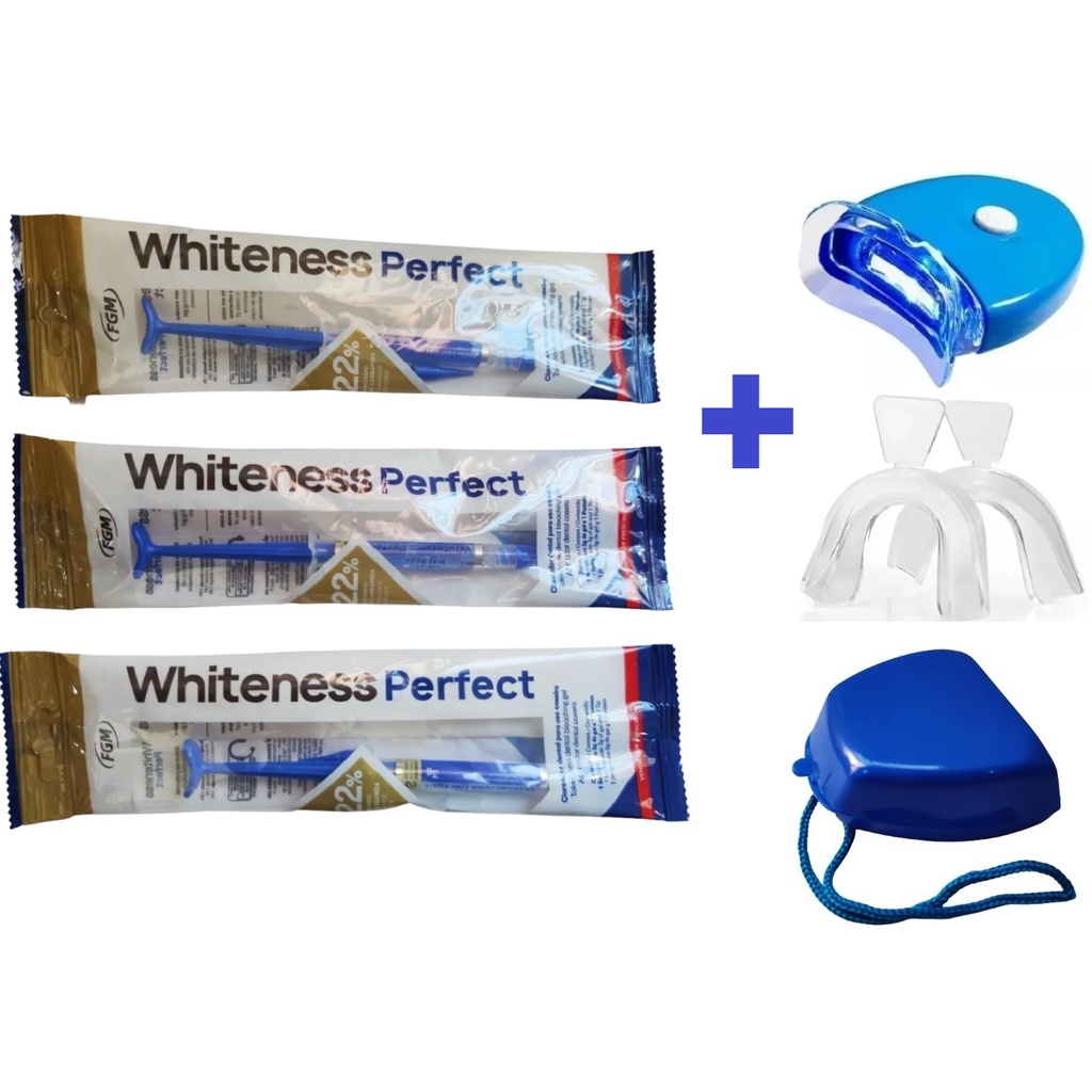 Bisnaga Clareamento Dental Whiteness Perfect Moldeira Luz