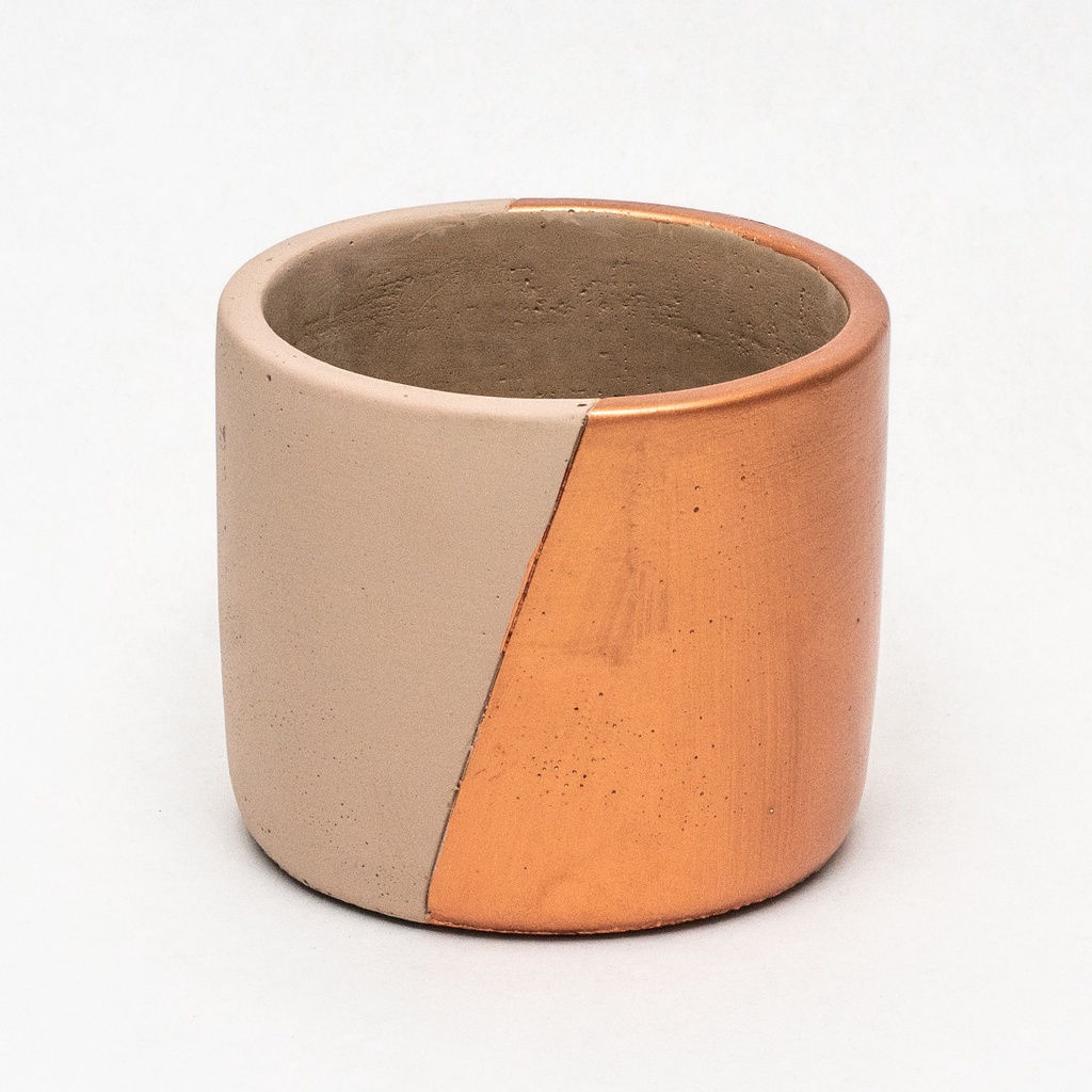 Vaso Cachepot De Cimento Nude E Cobre Shopee Brasil