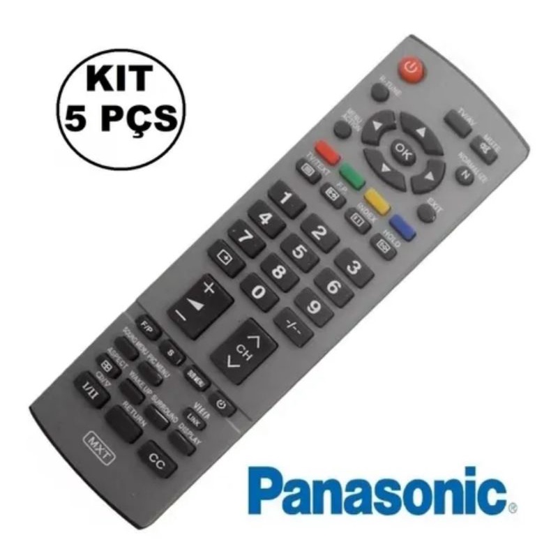 Kit 5 Unid Controle Remoto Tv Panasonic Universal D Tubo Mxt Shopee