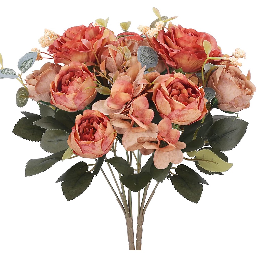 Cm Rosa Vintage Rose Pe Nia Flores Artificiais Bouquet Falsas Para