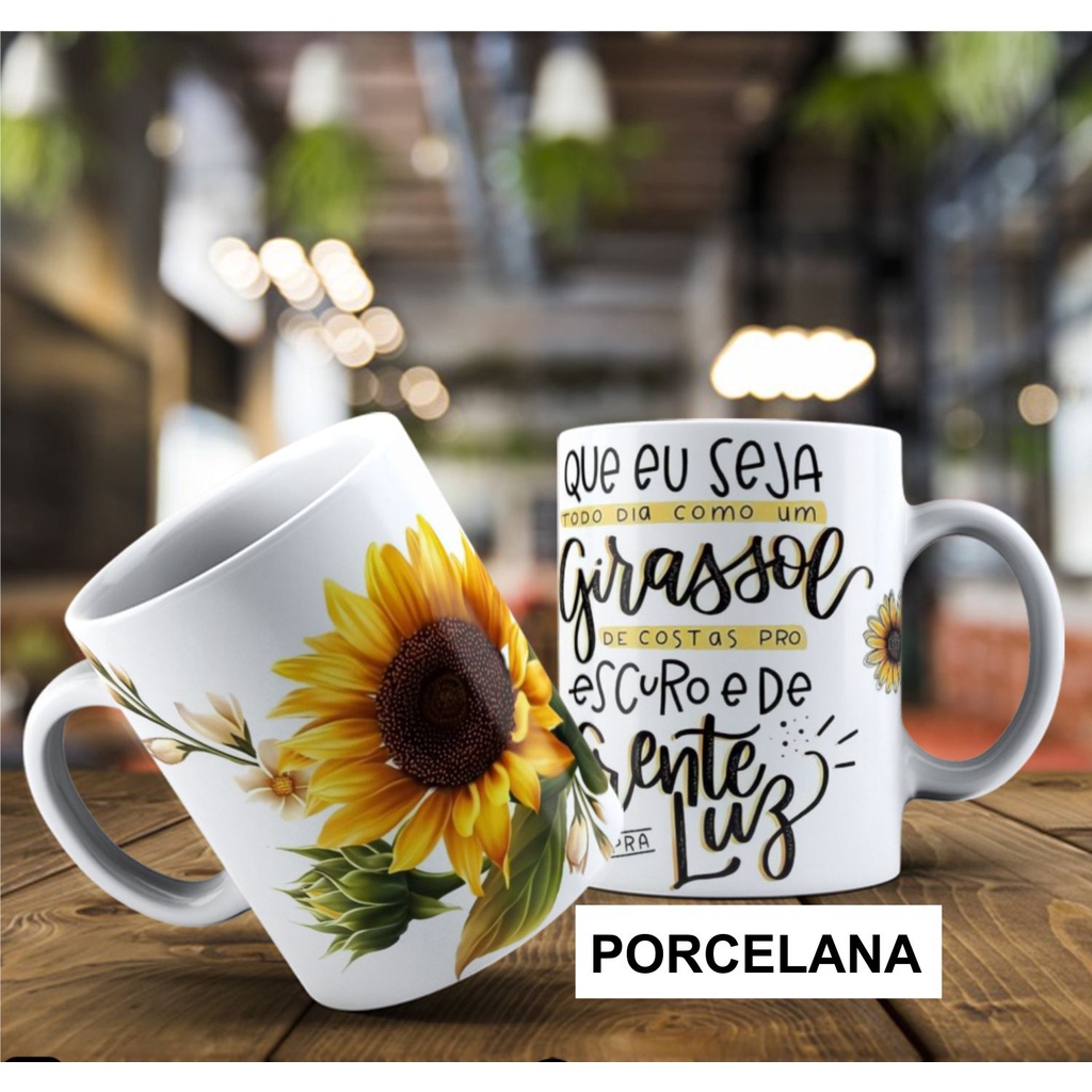 Caneca Personalizada Girassol Modelo Shopee Brasil