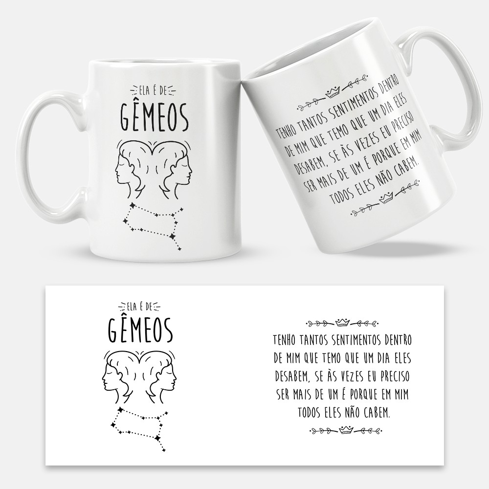 Caneca Signo de Gêmeos Shopee Brasil