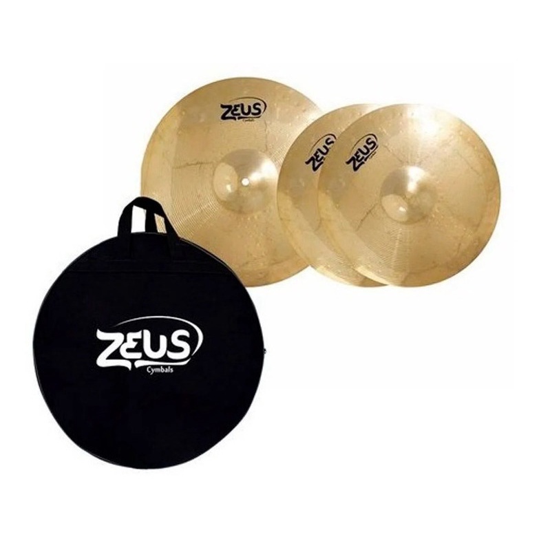 Kit Pratos Zeus Beginner Set A Hi Hat 13 Crash 16 Bag Shopee Brasil