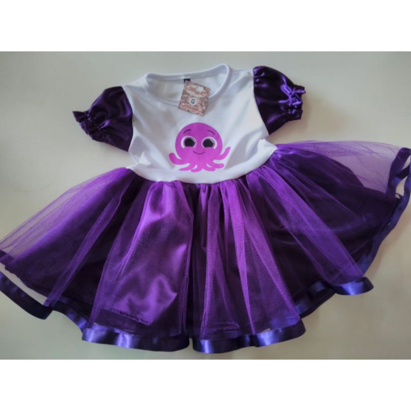 Vestido de festa aniversário ou Mesversario Bolofofo Roxo Fantasia